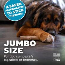 Juguete masticable para perros grande y duradero de madera natural hecho en EE. UU. por Super Dogwood, L