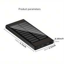 太阳能充电宝 10000mAh - 带 Type-C 和双 USB 端口的便携式移动电源，适用于所有手机和电子设备的外部备用电池充电器，适用于露营、远足和户外使用的太阳能电池板充电器，户外太阳能移动电源 - 玫瑰金 - 查看 4