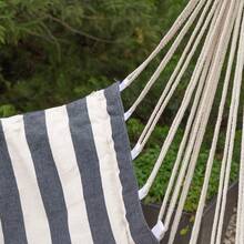 Aktive Võng treo bằng vải cotton và polyester sọc, kích thước 90x55x125 cm, có giá đỡ bằng gỗ, chịu được trọng lượng lên đến 110 kg. ✅ Giao hàng trong vòng 24/48 giờ đến Tây Ban Nha (lục địa) - màu đen - Xem 6
