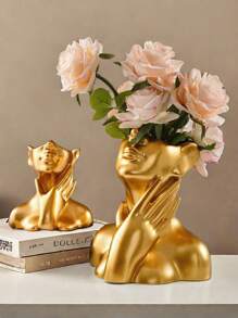 Vase avec un modèle humain simple à col doré/blanc/noir, vase de décoration de maison en résine moderne et créatif, convient pour le salon, la cuisine, la chambre, le porche et le placard. Décoration de maison, vases, ornements, décoration de table