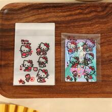 50 sztuk nowych samoprzylepnych torebek Hello Kitty, uchwyt na karty Idol, uroczy prezent z INS, woreczki do przechowywania biżuterii i kolczyków, samoprzylepne małe samoprzylepne torebki Hello Kitty, wysokiej jakości opakowania, przezroczyste torebki OPP