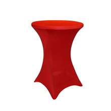 1 pieza Cubierta de mesa de cóctel de poliéster elástica, adecuada para decoración de mesa de bar redonda, mantel ajustable de 4 vías para eventos de boda y fiesta