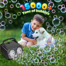 Black/White,Automatic Bubble Machine With 2 Fans 25000+ Bubbles/Minute,Electric Bubble Machine,Suitable For Various Scenes And Crowds Portable Bubble Machine For Outdoor And Parties, Weddings And Celebrations,Bubble Solution Not Included - màu đen - Xem 5