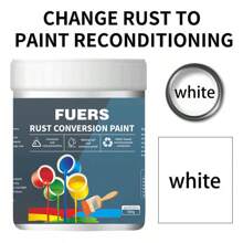 Metal Anti-Rust Paint & Rust Conversion Paint Combo Set, Suitable For Indoor & Outdoor Metal And Rust-Affected Surfaces, Waterproof, UV-Resistant, Quick-Drying, For Covering & Repairing Rust On Metals, Multiple Colors, Safe & , Odorless, Available In 180g/300g/500g Sizes