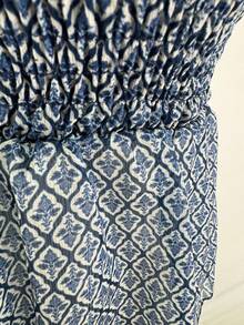 Women's Top With Prints, Casual Daily Wear, For The Summer Beach - Royal Blue - View 3