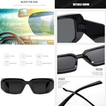 Gafas de sol rectangulares para mujeres y hombres, gafas hexagonales vintage retro con forma estética de 90S