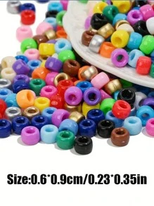 100pcs/Pack Cute Multicolor Messy Braid Beads For Girls, Hip-Hop Streetwear Style, Suitable For Graduation Ceremony