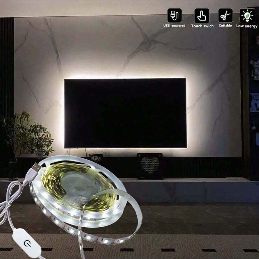 1-5m Luz Blanca Sensible Al Tacto Y Led Usb 2835dc 5v Para Lámpara De Vestir, Espejo, Armario, Escaleras, Zapatero, Gabinetes, Decoración Del Hogar