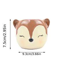 1 件树脂卡通动物创意多肉植物花盆装饰品家居花园猫头鹰造型花瓶