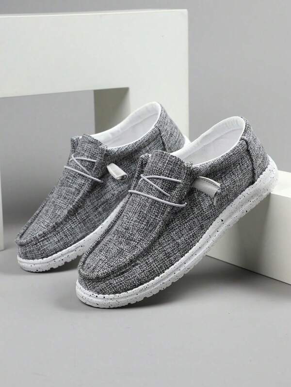 Spring/Autumn Casual Men's Slip-On Sports Shoes, Business Loafers, Lightweight And Fashionable Canvas Shoes For Daily Wear