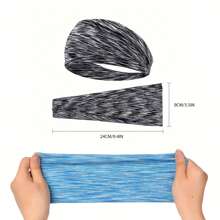1 Stück Damen rutschfestes Fitness Stirnband, Sporthaartuch - Bunte gestrickte Stoffe, feuchtigkeitsableitend, elastisches Stirnband geeignet für Fitness, Yoga, Reise Mode Haraccessoires