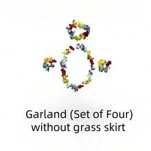 1pc Autumn Grass Skirt Decor, Halloween Caveman Costume, Hawaiian Grass Skirt Dance Dress, Artificial Leaf Grass Skirt, Beach Festival Party Decor Leaf Dress, Performance Leaf Skirt - Multicolor - View 4