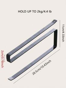 1pc Kitchen Roll Rack Under Cabinet, No Drilling Required, Space Saving, Modern Stainless Steel Tissue Holder, Forged Iron, Thickened Flat Wire, Round Edge And High Hook Design