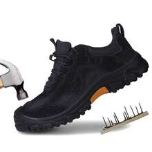 Tenis de Seguridad Dieléctrico Industriales con Casquillo para Hombre, Zapatos de Trabajo Seguridad Industrial Comodos - Negro - Ver 2