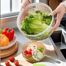 1pc Multi-Function Vegetable & Salad Spinner, Manual Kitchen Fruit & Vegetable Dehydrator Dryer,Kitchen Items For Ultimate Kitchen Efficiency With Cozy Fall& Winter Styles, Sink Side Hygienic Kitchen Tools