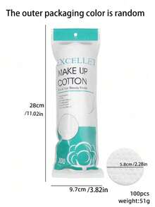 100/200pcs Round Cotton Pads, Double-Sided, Low Allergenicity, Suitable For Face And Eye Makeup Removal And Cleansing - Multicolor - View 9