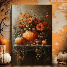 1 PAC Wall Arts ,Posters ,Halloween ,Halloween Pumpkins And Flowers, Mural Home Decor, Horror Style Paintings, Ghosts, Castles, Pumpkins, Witches, Knights, Living Rooms And Bedrooms, Waterproof, High-Definition Printing, Holiday Party Decorations, Holiday Art Gifts Halloween Decor Fall Decor Room Decor