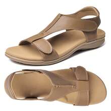 Women Sandals Casual Comfortable Lightweight Flat Outdoor Walking Shoes - Brown - View 5