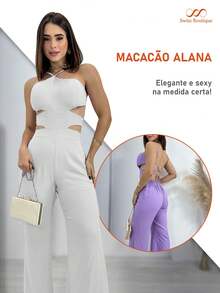 Swisz Women Jumpsuits - 白色 - 查看 5