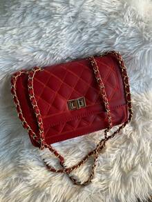 Women's Shoulder Bag Embroidery Line Versatile Crossbody Bag - 酒紅色 - 查看 2