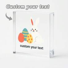 1pc Acrylic Ornaments Happy Easter Clear Acrylic Keepsake, Customizable Easter Gift With Text Option, Spring Egg Festival Desk Decor