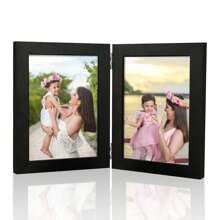 2pcs/3pcs/4pcs Elegant Minimalist Hinged Picture Frames, Black/White Frame, Displays 4x6", 5x7" Photos, Suitable For Family Group Photos, Travel Memories, Ideal For Valentine's Day, Graduation, Christmas And Other Important Festivals (Photo Paper Included Randomly)