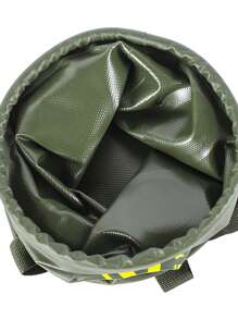 Portable Foldable 5L Small Bucket, Outdoor Fishing Bait Container, Hiking Water Bucket, Military Green
