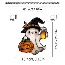 1 Stück Geisterfänger - Bunte Acryl Fenster Hängendekoration, süße Geist und Pflanze Dekoration, Gothic Sonnenfänger, seltsame Heimdekoration, Halloween Fenster Dekoration, Geisterhaus Ästhetik, geeignet für Zuhause, Schlafzimmer, Wohnzimmer, Wanddekoration (Schutzfolie vor Gebrauch abziehen, aus Acryl gefertigt)