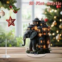 Decoración de escritorio giratoria de acrílico 2D con diseño de casa imaginativa, potencia la creatividad de la oficina, adecuado como regalo perfecto para aniversario corporativo, Halloween, Navidad, amigos, niños, padres