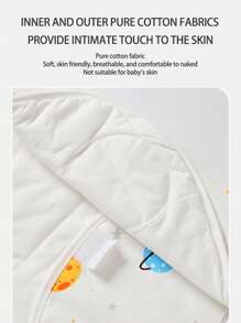 1 buc. Pătură de bumbac, potrivită pentru bebeluși cu vârsta de 0-2 luni, dublu strat din bumbac pur, primăvară/toamnă/iarnă, sac de dormit anti-vânt pentru nou-născuți, ușoară