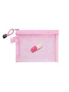 Outdoor Travel Offices Carry Small-Capacity First-Aid Kits Mesh Bag With Pink Towel Embroidered Pill, Portable Medicine , First-Aid Kits And Pill Packaging Containers,Medication ,Travel Pill Organizer ,Aid Kit Bag,Perfect Health Gift,Makeup Bag, Cosmetic Bag,Travel Toiletry Bag ,Daughter Gift, Make Up Pouch,Makeup Bag Gift For Make Up Organizer For Makeup Tools Wash Bag,Reusable Medicine Bag For Travel & Cosmetics - Ideal Gift For Women - Multicolor - View 12