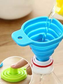1 pièce d'entonnoir pliable en silicone - conception flexible et gain de place pour une utilisation en cuisine et au restaurant - idéal pour le transfert de liquides, confitures, haricots - sans danger pour les aliments, sélection aléatoire de couleurs