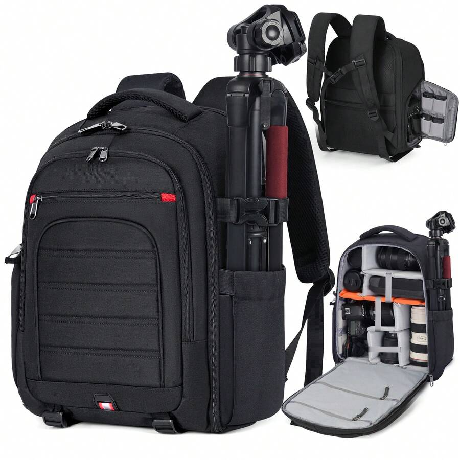 NEWHEY Mochila para cámara, bolso para cámara para DSLR/SLR/Mirrorless, para portátil de 14/15.6 pulgadas, mochila para fotógrafos con anti-robo, con cubierta para la lluvia y soporte para trípode - Multicolor - Ver 1