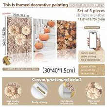 1/3 piezas, Cuadro colgante de lienzo, Decoración artística enmarcada, Listo para colgar, Artes de pared, Pósteres, Arte de pared con marco, Pósteres de Acción de Gracias, Impresión de cosecha de otoño, Conjunto de fotos de calabaza, Granja de otoño, Decoración de cocina, Arte de pared de calabaza, Arte impreso de otoño, Otoño, Halloween, Decoración de Halloween, Decoración de habitación, Decoración de dormitorio, Decoración de pared del hogar, Decoración de otoño