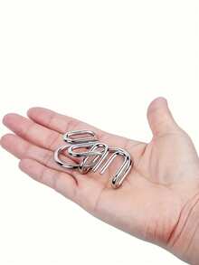 8pcs Metal Wire Puzzle Game Set, Unlock Chain Series Games, Magic Party 9-Ring Intelligence Club Classroom Lock'