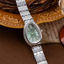 xinyunkou Reloj de mujer de acero inoxidable con correa en forma de gota de agua de diseño vintage elegante y exquisito, regalo de lujo y nicho