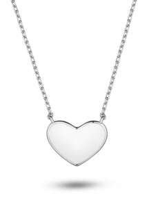 1 Stück 925 Sterling Silber Halskette mit hypoallergener Herz-Form - Weißes Emaille Herz Design, süß & niedlich - perfekt für täglichen Mädchen Frühling/Sommer Stil - ideales Geburtstags-/Feiertags-Geschenk für Töchter/Enkelinnen