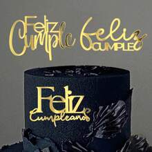 3Pcs Spanish "Feliz Cumpleaños" Birthday Cake Topper, Birthday Party Cake Decorations - Ins Cake Topper For Birthday Party Decor, Social Media Photo Props, Festive Events