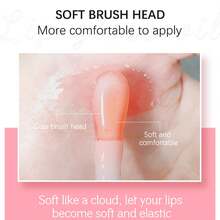 Plumping Lip Gloss, Hydrating Lip Gloss Tinted Lip Balm, Big Brush Glitter Shine, Long Lasting Nourishing Non-Sticky Texture, Black