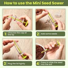 2pcs Mini Seed Dispenser Seeder, Adjustable Handheld Seed Planter, Garden Tool - Yellow - View 5