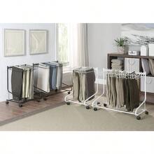 サニーポイント スラックスハンガー ラック ズボンハンガー キャスター付き 衣類収納 押し入れ (20本, 白)