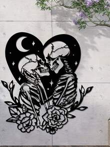 1 件哥特式骷髅铁艺墙饰，适用于卧室、客厅、门厅 - 骷髏戀人 - 查看 4