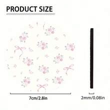 2件粉色花卉图案杯垫，个性创意汽车内饰装饰垫，可爱简约风格水杯垫 - 粉色 - 查看 5