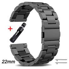 VA VA VOOM 1pc Galaxy Watch Band, 20mm/22mm Stainless Steel Quick Release Strap, Compatible With Huawei Watch, Watch, Honor Watch, Galaxy Watch Gear Active2/S2, Gear S3, GT 2, Watch GT2 (42mm/46mm), Adjustable Replacement Band, Also Suitable For Samsung, - Black - View 14
