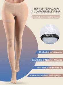 Women's Stretchy 20-30 MmHg Mid Compression Pantyhose Breathable & Soft High Waist Sexy Tight Stocking