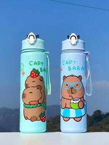 1 New Type Of Summer Water Bottle With Cartoon Animal Patterns For Boys And Girls, Suitable For Kindergartens And Young Children. 1 Cute Cartoon Sports Water Bottle - 800 Ml, Straw Cup, With Handle, Leak-Proof, Shock-Resistant, Portable - Suitable For Travel, Outdoor Activities, Students' Use - Suitable For Children's Day, Graduation Season, The Best Gift For Children