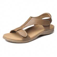 Women Sandals Casual Comfortable Lightweight Flat Outdoor Walking Shoes - Brown - View 3