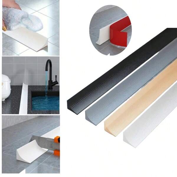 1 Stück 2m/78,74 Zoll selbstklebende Silikon Küchenspüle Wasserbarriere, Badezimmer Spüle Wasserstopper, Arbeitsplatten Wasserblockierer, Wasserumleiter, PVC Material, moderner Stil Schulanfang