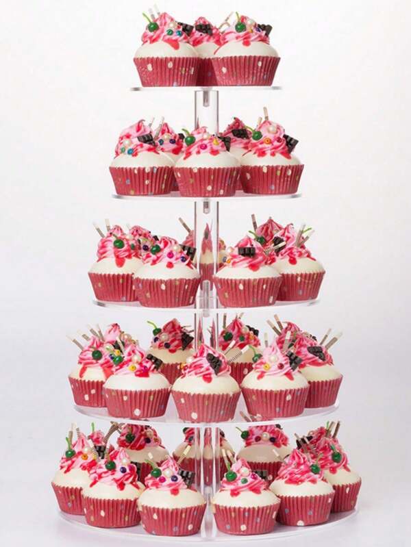Round Acrylic Cake Display Stand, Multi-Layer Dessert Food Rack For Wedding, Birthday Party