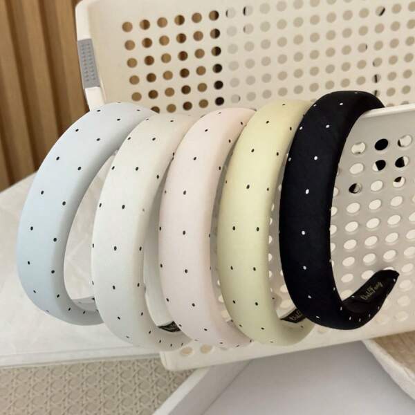 1 Piece Of Korean-Style Fresh And Sweet Polka Dot Hairband, Suitable For Spring/Summer/Autumn/Winter. Sponge High-Crown Headband, Suitable For Keeping Hair In Place When Going Out And Washing Face. Hairpin., Hairband Headband For Women ,Hair Accessories